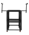 Rock Solid Rolling Planer Stand Handles 550 Lbs Heavy Duty Power Tool Workstation with adjustable height and two side racks.