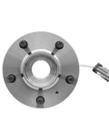 Front Wheel Hub Bearing Assemblies With ABS 5 Lug Two Piece Set top view showing connector and lug placement for GM models