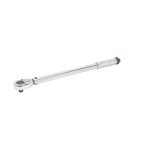 Three Piece Torque Wrench Set With Quarter Inch, Three Eighth Inch, And Half Inch Drives, Click Type Snap Socket, Pro Grade Chrome Finish, Accurate To Within Four Percent, Torque Ranges From 20 To 200 In Lbs, 5 To 80 Ft Lbs, And 10 To 150 Ft Lbs