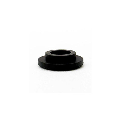 Pro Grade Nylon Shoulder Washers For Number Eight Bolts, Black Electrical Insulating Bushings That Lock In Place, Rust Resistant Nylon 66 Hardware For Tough Trucks And Clean Computer Builds Pack Of Ten, side view showing 3/8 shoulder span