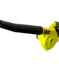 Heavy Duty 18V Cordless Workshop Blower For Slick Dust Sweep And Sawdust Cleanup With Triple Power Settings, yellow design.