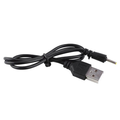 Charging cable for Six Port Drone Battery Charger Station For 3.7V LiPo RC Quadcopter Batteries, black USB to barrel plug cable.