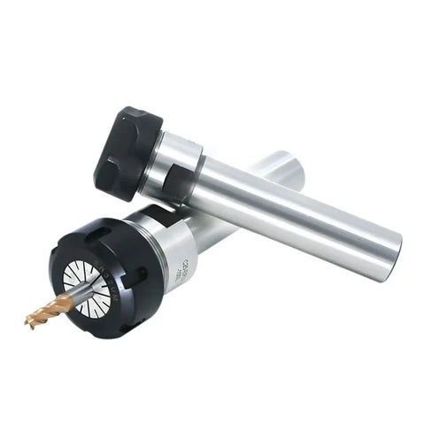 Ultra Precision ER Extension Rod C8 To C32 Collet Chuck Holder For CNC Milling showing shiny alloy and drill bit.