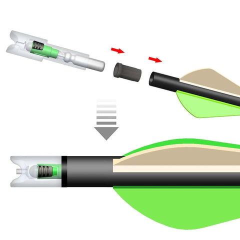 Lighted Nocks For Crossbow Bolts Universal Fit With Four Size Bushings.285.297.300.305 ID design and assembly diagram