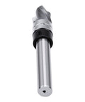 Top Notch Spiral Flush Trim Router Bit For Plywood And MDF 3/8 Inch Diameter close-up view of carbide cutting blade and bearing.