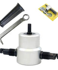 Double Head Nibbler For Sheet Metal Cutting With 360 Degree Adjustable Heads, drill accessory with wrench and grip