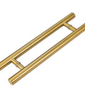 Gold 12 Inch H Shaped Sliding Barn Door Handle In 304 Stainless Steel, Double Sided Glass Door Handle with Push Pull Design.
