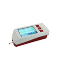 Straight Up Precision Digital Surface Roughness Tester Portable Metal Profilometer Gauge For Shop Floor Inspection On The Fly Quality Control And Reliable Output side view with display and probe.
