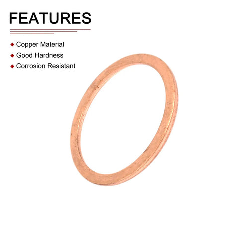 Premium Copper Sealing Washers 30Mm Inner 36Mm Outer 2Mm Thick 4Pack Flat Ring Gaskets solid copper ring features corrosion resistance.