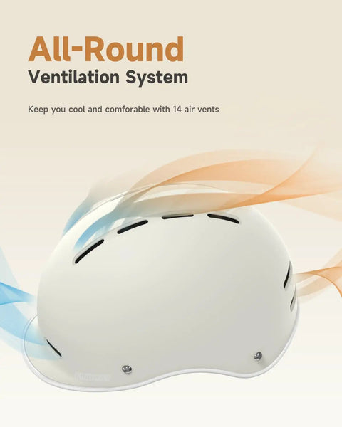 Urban Street Ready Adult Bike Helmet with 14 air vents for ventilation, safety certified for commuting, skating, 54-61.5 cm fit