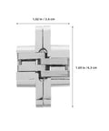 Hidden 43mm Zinc Alloy Concealed Hinges Set For Jewelry Boxes And Cabinet Doors With 180 Degree Folding Cross Hinges Black Mini
