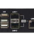 Back panel of Top Tier 5K Displayport KVM Switch That Runs Over IP For Slick Remote Access And Smooth Multi System Management.