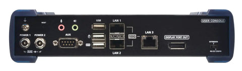 Back panel of Top Tier 5K Displayport KVM Switch That Runs Over IP For Slick Remote Access And Smooth Multi System Management.