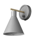 Plug In Or Hardwire Wall Sconce 2 In 1 Dimmer Backplate Matte Gray With Faux Wood Accents Black Fabric Cord Dimmable Wall Light Bulb Not Included
