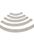 Five sizes of Radius Jig Router Template Set with durable plastic guides for smooth corner rounding.
