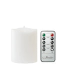 Six Count Real White Wax Flameless LED Pillar Candles 3 By 4 Inches With Remote And Timer
