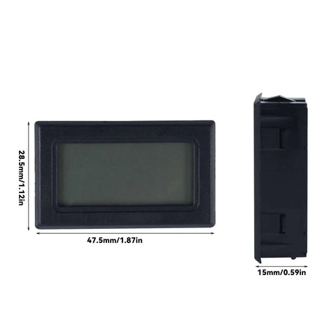 Front and side view of Temperature And Humidity Monitor For 3D Printers DIY Friendly Hygrothermograph Kit with size dimensions