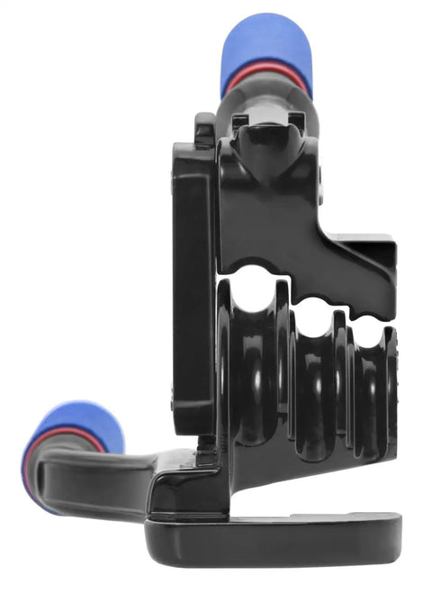 Side view of Triple Head 180 Degree Tube Bender With Roto Lok Indexing Handle showing detailed grooves for tubing bending