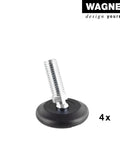 Heavy Duty Adjustable Furniture Glide Feet With Ultrasoft Wool Base Snappy Quick Click Pins And Swivel Cups Zero Mess Or Drilling Required For Hardwood Floors Smooth Silent Roll Dependable Quality, black felt glide with metal screw.