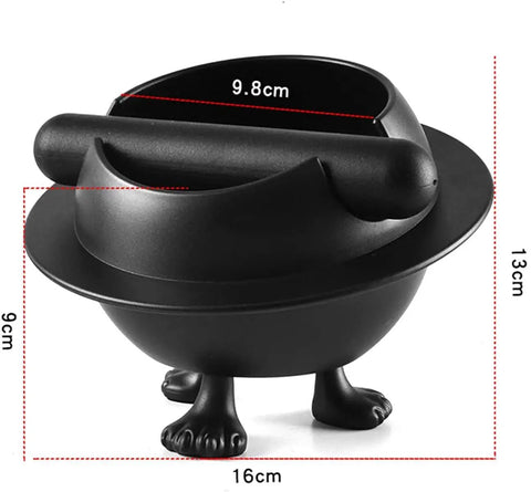 Compact No Stress ABS Plastic Espresso Knock Box Featuring A Quiet Detachable Rubber Striker And Non Slip Base, 16cm x 13cm.