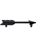 Set Of 4 Black Zinc Alloy Arrow Cabinet Handles With Rust And Corrosion Resistant Finish, 96mm Center To Center, side view.