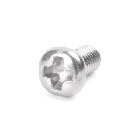 Close-up of 100Pcs M3x6mm Stainless Steel Phillips Round Head Machine Screws Kit showing cross slot head design.