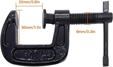 Heavy Duty 1 Inch C Clamp Set Cast Iron Built Tough With 0.8 Inch Throat And Rust Resistant Finish Two Pack For Woodworking Welding Metal