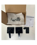Heavy Duty Double Sided Aluminum Gate Latch For Garden Barn Fence And Pool Gates With Dual Handles in black, installation kit included.