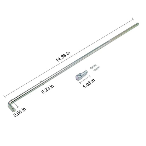 Adjustable Throttle Linkage Kit and Accelerator Rod for 1967 1969 Camaro, 14.88 in galvanized steel rod with bent end and adapter