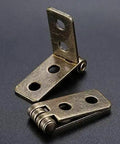 2 Pcs Zinc Alloy Cabinet Door Hinges 58x13mm Rectangle 4 Hole Small Jewelry Box Hinges for Closet Cabinet and Furniture DIY Repair