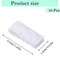 Ten Pack Vacuum Storage Bags Sealing Clips Set With Reusable Zipper Grips, close-up view of white sealing clip with size dimensions