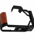 Wood Handle Aluminum Camera Cage Rig With 1/4 Inch And 3/8 Inch Screw Holes, Cold Shoe Mount, Vertical Video Mounts, lightweight