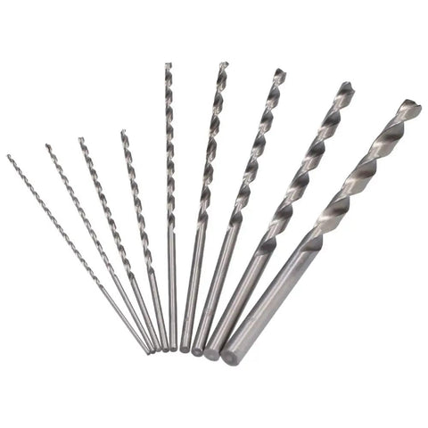 Cool 9Pc Extra Long HSS Twist Drill Set For Wood And Plastic Projects With High Performance Bits That Are Tough As Nails And Ready To Tackle Any Home Repair Job Fast, 9 HSS drill bits