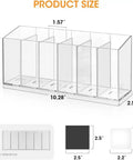 Product size diagram of Game Changing Drink Packet Organizer With Adhesive And Magnet Mount For Fridge Cabinet featuring clear acrylic and compartments.