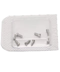 Micro Watch Repair Screws Stainless Steel Back Cover Hardware 8 Piece Set displayed in packaging for reliable timepiece maintenance.