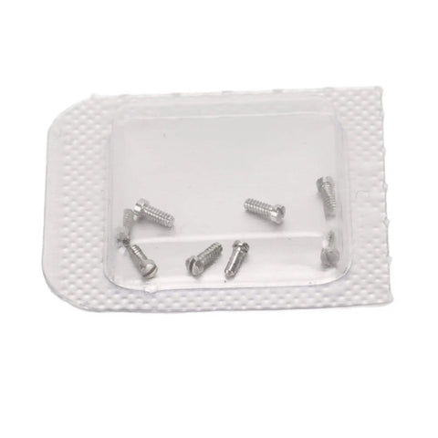 Micro Watch Repair Screws Stainless Steel Back Cover Hardware 8 Piece Set displayed in packaging for reliable timepiece maintenance.