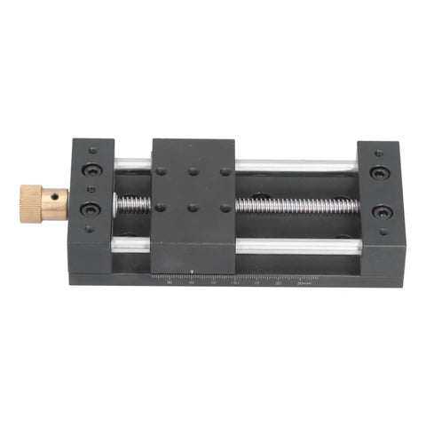 Beefy Heavy Duty Manual Screw Drive Linear Actuator With Aluminum Alloy Body, 75mm Stroke, 10kg Load Capacity, CNC Machinery Automation Equipment, Adjustable Slide Table Stage For Precision Motion Control, manual linear stage with screw drive