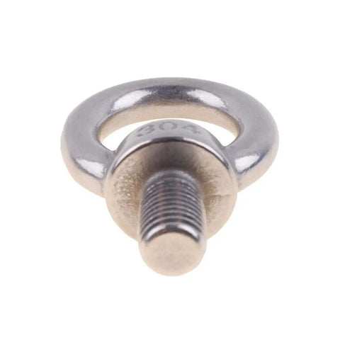 Close-up of Heavy Duty M16 Stainless Steel Eye Bolts Set 2 Pieces, 304 Stainless, Thread M16 X 23 mm, Ring Eye Inner Diameter 35 mm