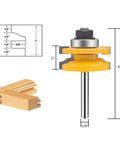 Pro Grade Quarter Inch Shank Groove Tongue Router Bit For Raised Panel Cabinet Doors With Back Cutter And Panel Round Over Edge Tool