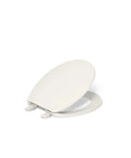 Brevia Round Toilet Seat With Quick Release Hinges And Quick Attach Hardware For Easy Clean Biscuit Color With Grip Tight Bumpers