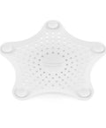 Heavy Duty Starfish Hair Catcher With Rock Solid Suction Cups For Bathtub Drains Seals Around Nasty Clogs Quick White Six Inch