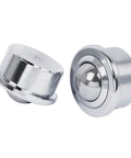 Top Shelf Roller Ball Transfer Bearings And Casters For Industrial Conveyor Rig Featuring Five Eighth Inch universal rotation slick parts with a chrome finish.