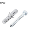 Heavy Duty Gray Plastic Drywall Anchors With Snappy Hex Head Screws For Rock Solid Shelf Mounting, 4 pack, durable design for secure installation.