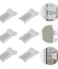 Six Pack Childproof Window And Cabinet Safety Locks With Keyless Design For Home Use White ABS Construction Easy Install Baby Proofing