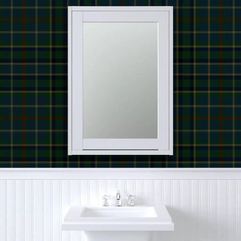 Built Tough Heavy Duty Textured Vinyl Wall Covering Custom Printed Leather Look Design Commercial Grade High Traffic Ready Wallcovering with mirror backdrop