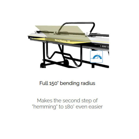 Pro Grade Metal Master 20 EZ Industrial Brakes With Stand 60 Series 10 Ft 6 In Length, shown with bending radius