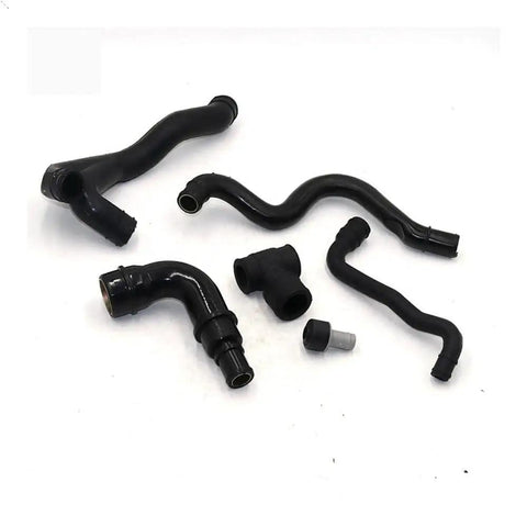 Six Piece Engine Crankcase Vacuum Hose Kit That Fits MK4 VWs For Smooth Soot-Free Operation With Reliable 06a103247 And 06a103221af Replacement Parts. 6 black rubber hoses