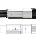 Heavy Duty 9.0KW ATC Air Cooled Spindle Motor With ISO30 Taper For CNC Router Upgrades horizontal view with dimension details