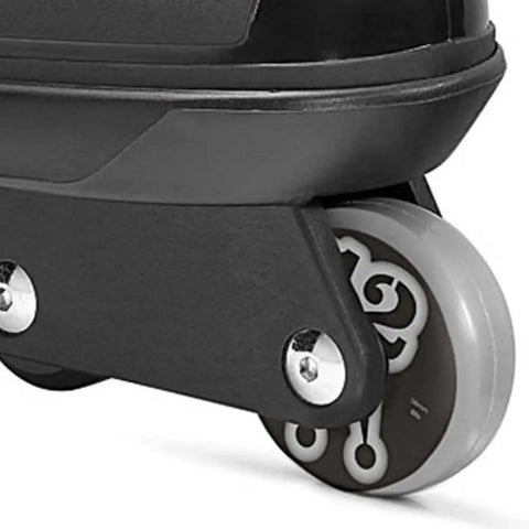 Close-up of M12 UFC Inline Skates for Adults showing durable high-grade shell and central grinding wheel from recycled PVC.