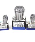 Heavy Duty Er32 Spring Collet 15mm Chuck Packs Rock Solid Grip And Zero Slack Precision 0005mm Clamp Accuracy For Cnc Milling Lathe Spindle Jobs Built Like A Tank With 65Mn Steel - Three collets displayed on boxes.